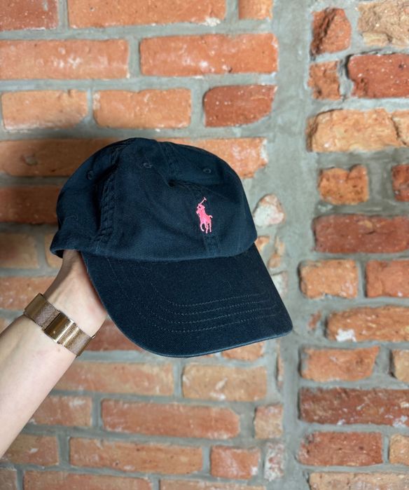Polo Ralph Lauren czapka czarna bejsbolówka snapback różowe Logo neon
