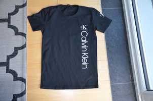 Calvin klein t-shirt r. S czarna z nadrukiem