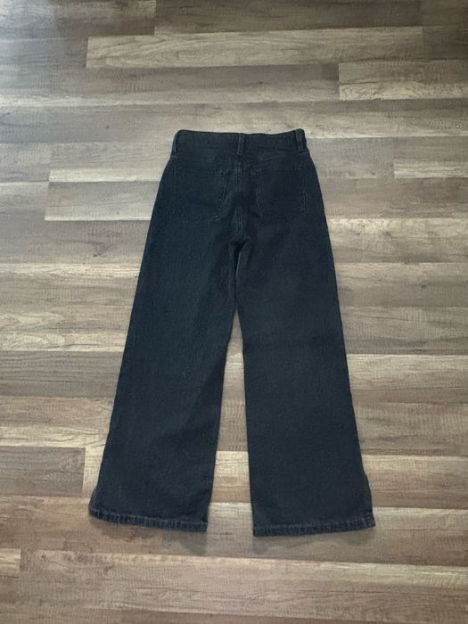 Czarne jeansy H&M wysoki stan szeroka nogawka 134cm