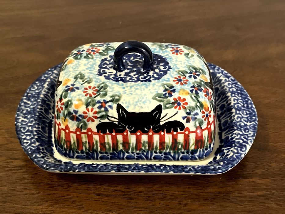 Maselnica Bolesławiec unikatowy wzór koty