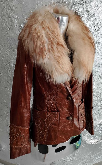 Flo cło włoska kurtka naturalne futro roz L