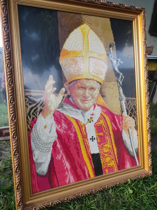 Ręcznie tkany portret Jana Pawła II