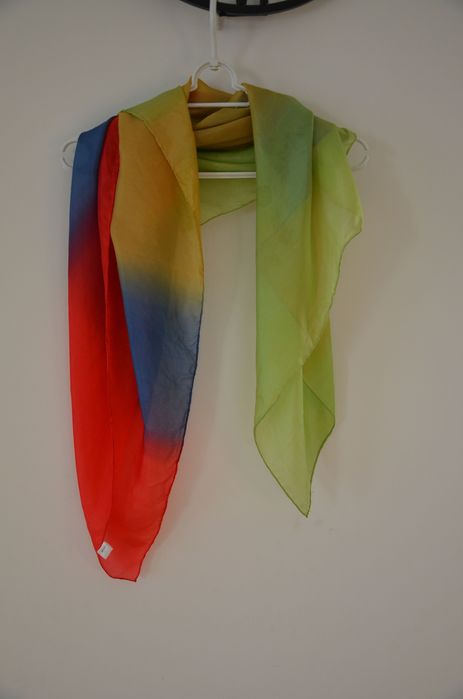 chusta kolorowa 100% jedwab pasy