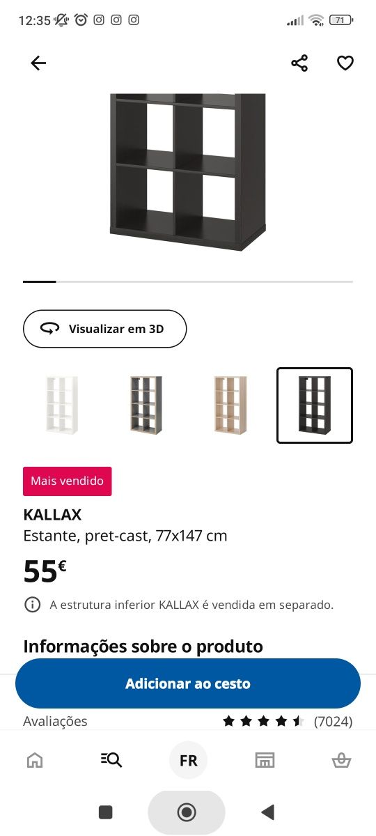 Vendo móvel kallax com pés
