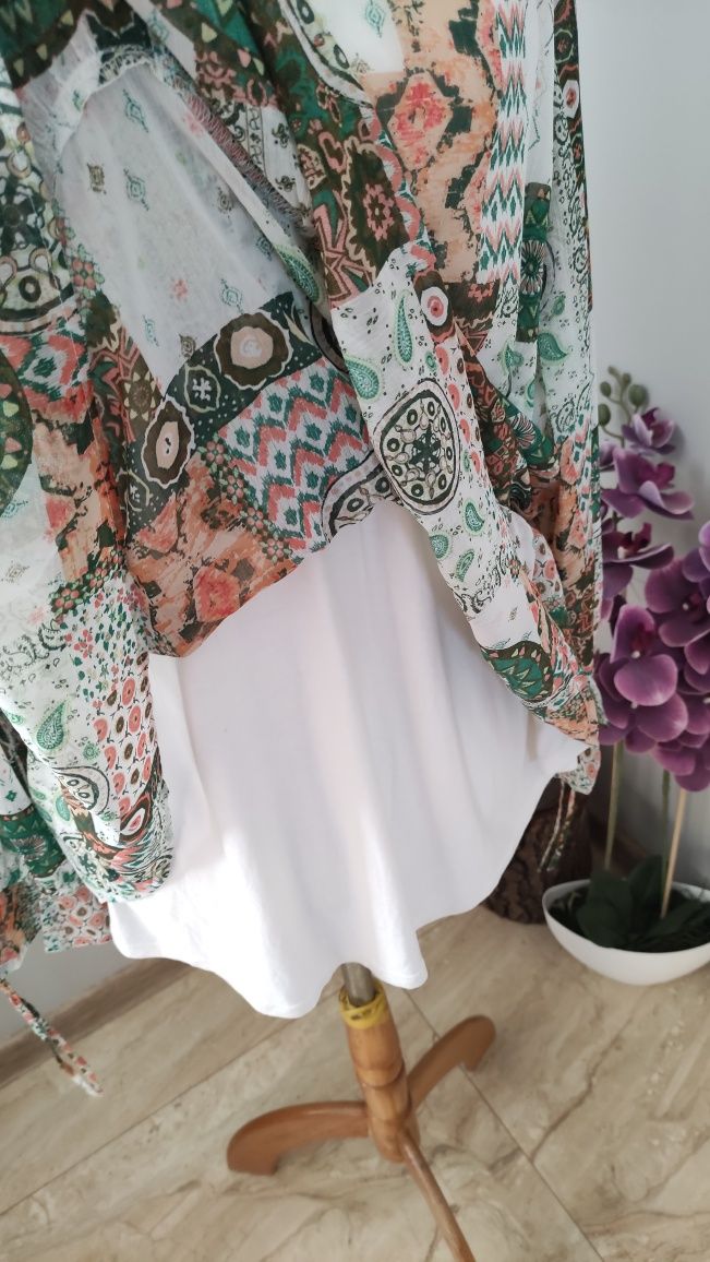 Tunika koszulowa Boho vintage 46 nowa