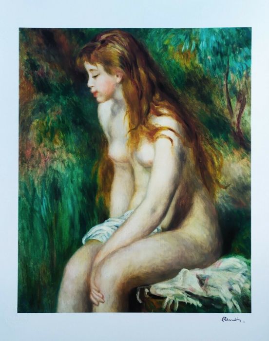 Auguste Renoir reprodukcja grafika "Young Girl Bathing" - Giclee