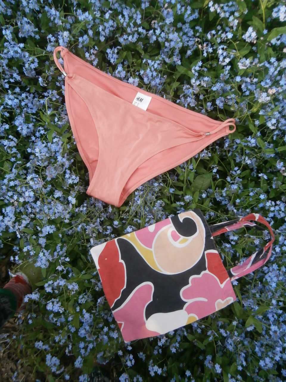 Majtki strój kąpielowy dół bikini 42 koralowy morelowy + worek H&M