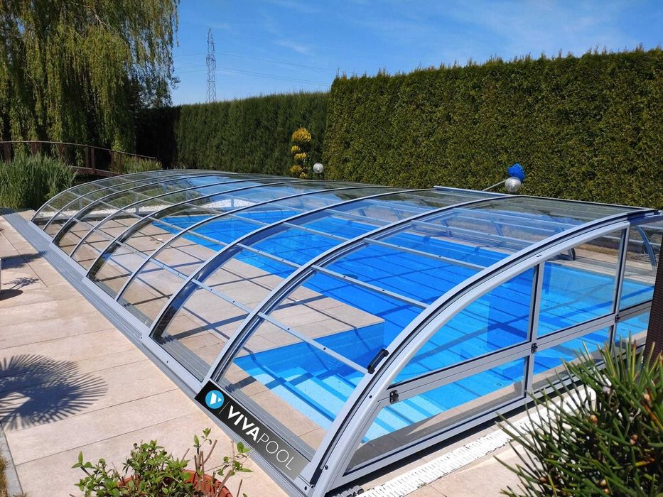 Niskie zadaszenie basenowe SMART 7,75 x 3,50 x 0,80 poliwęglan lity