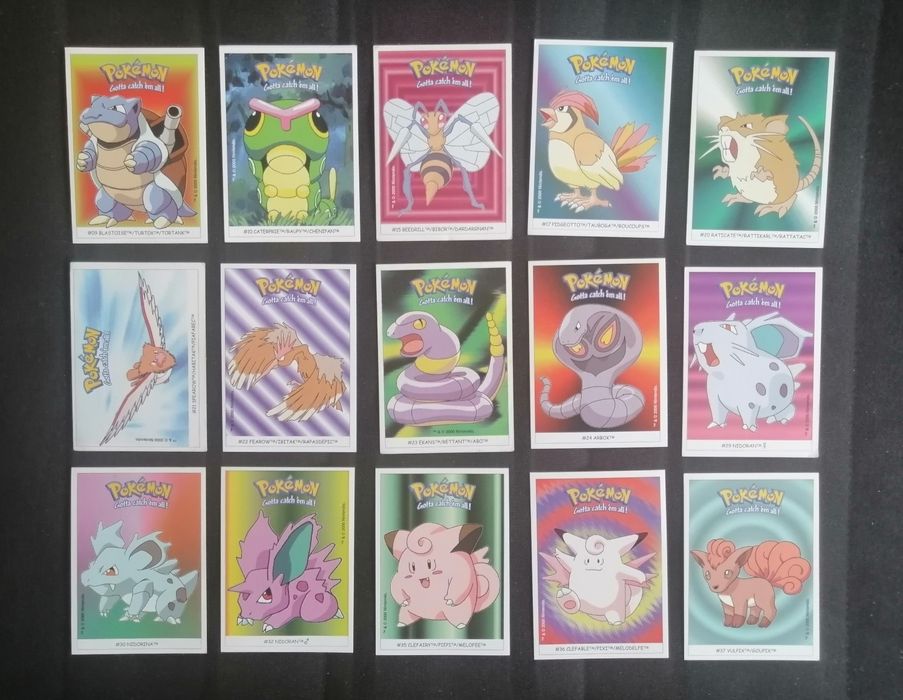 Autocolantes Pokémon Nintendo dunkin boomer edição de 2000  cada 0,75