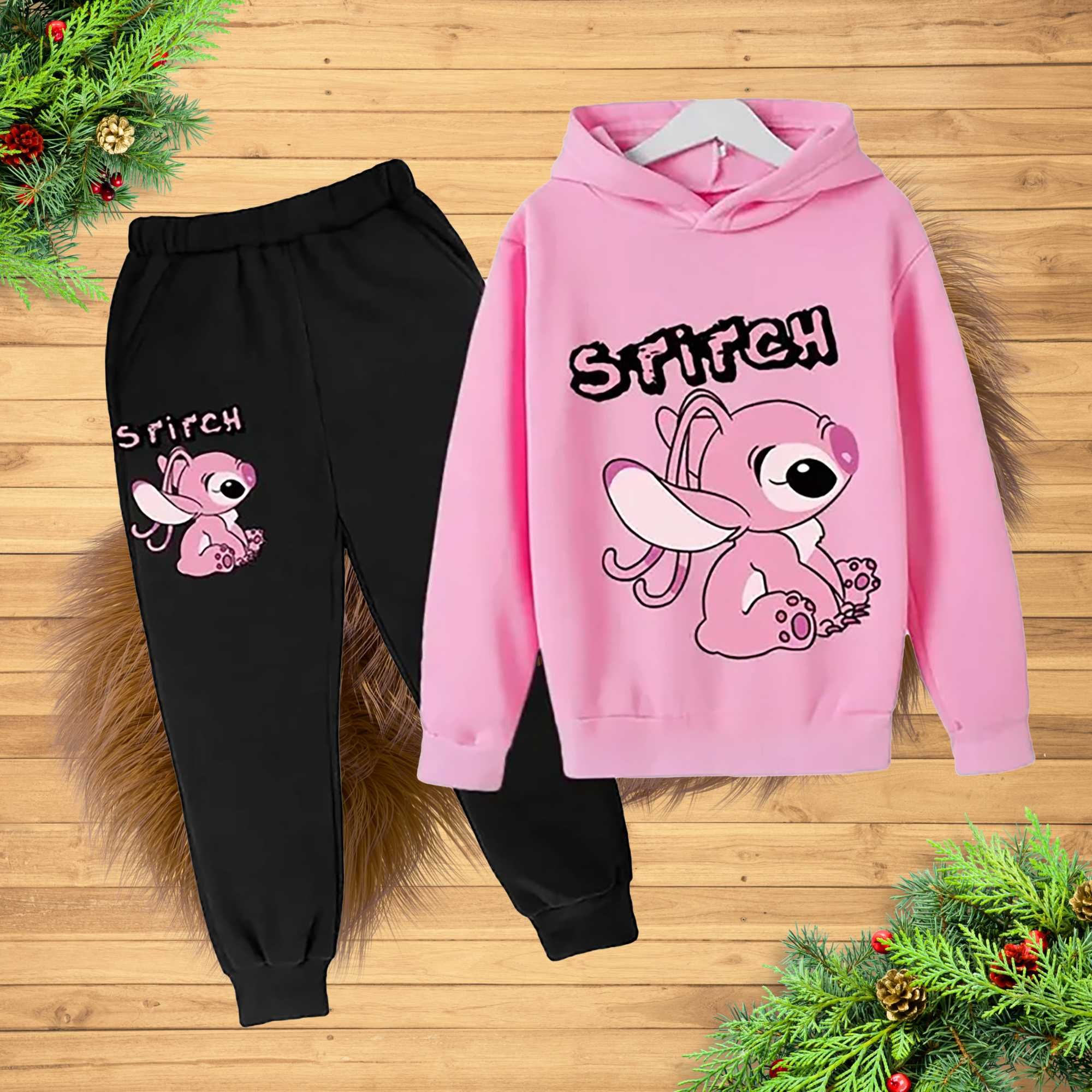 Dres dla Dziewczynki Stitch Sticz Lilo Bluza Kangurka Spodnie 130