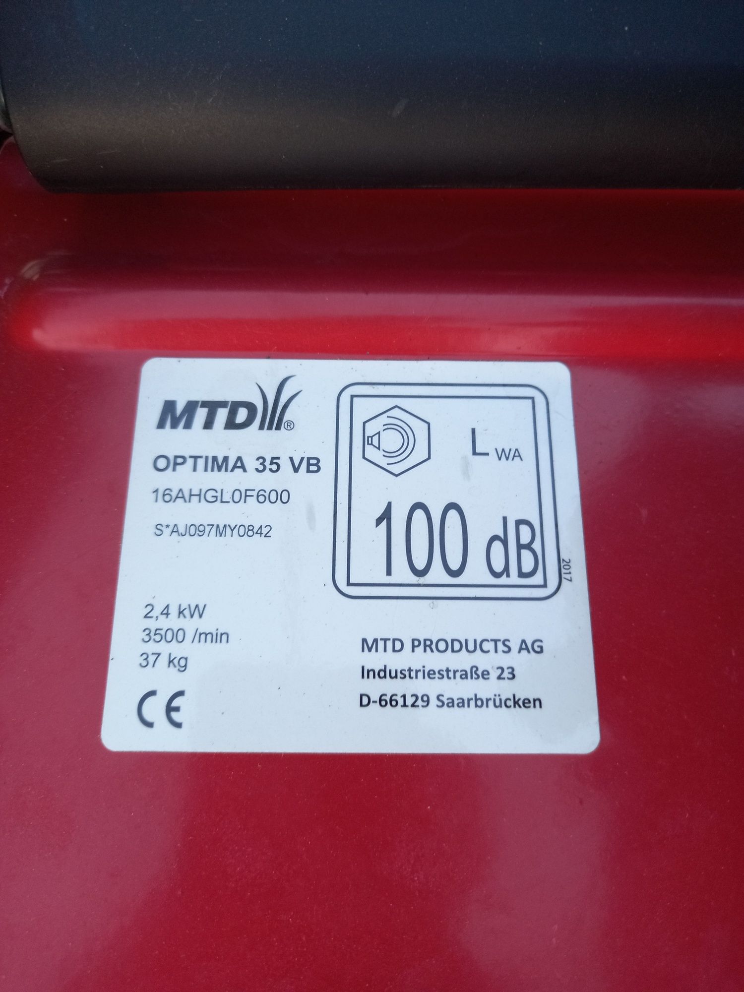Aerator wertykulator MTD optima 35 vb Briggs Stratton jak nowy