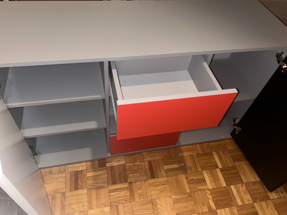 Komoda typ LASK02 2D-2S Laser meble Wójcik 7 wnęk, dwie otwarte