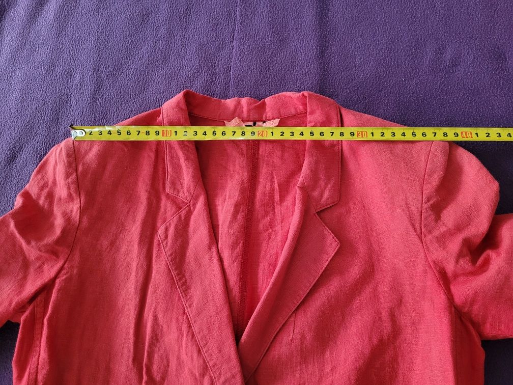 Czerwony żakiet cienki, bez podszewki, bawełniany, rozmiar M,