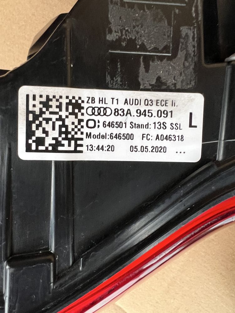 Lampy Tył Audi Q3 83A Ori Europa Led Matrix Dynamic