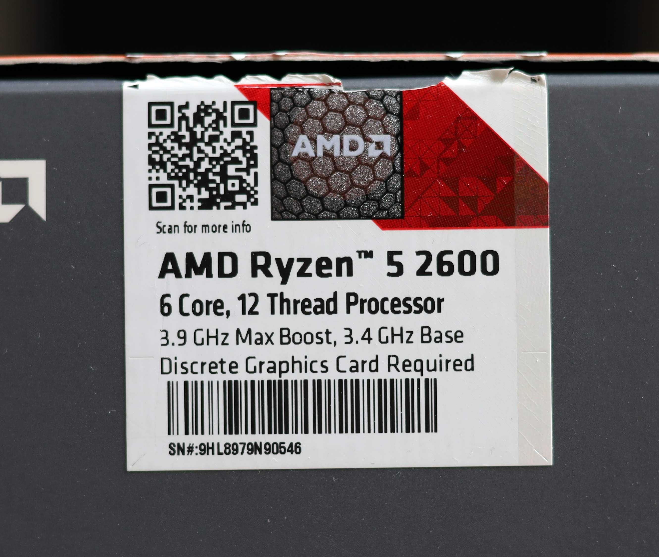 Procesor AMD Ryzen 5 2600 6C/12T 3,9GHz AM4 BOX Cooler