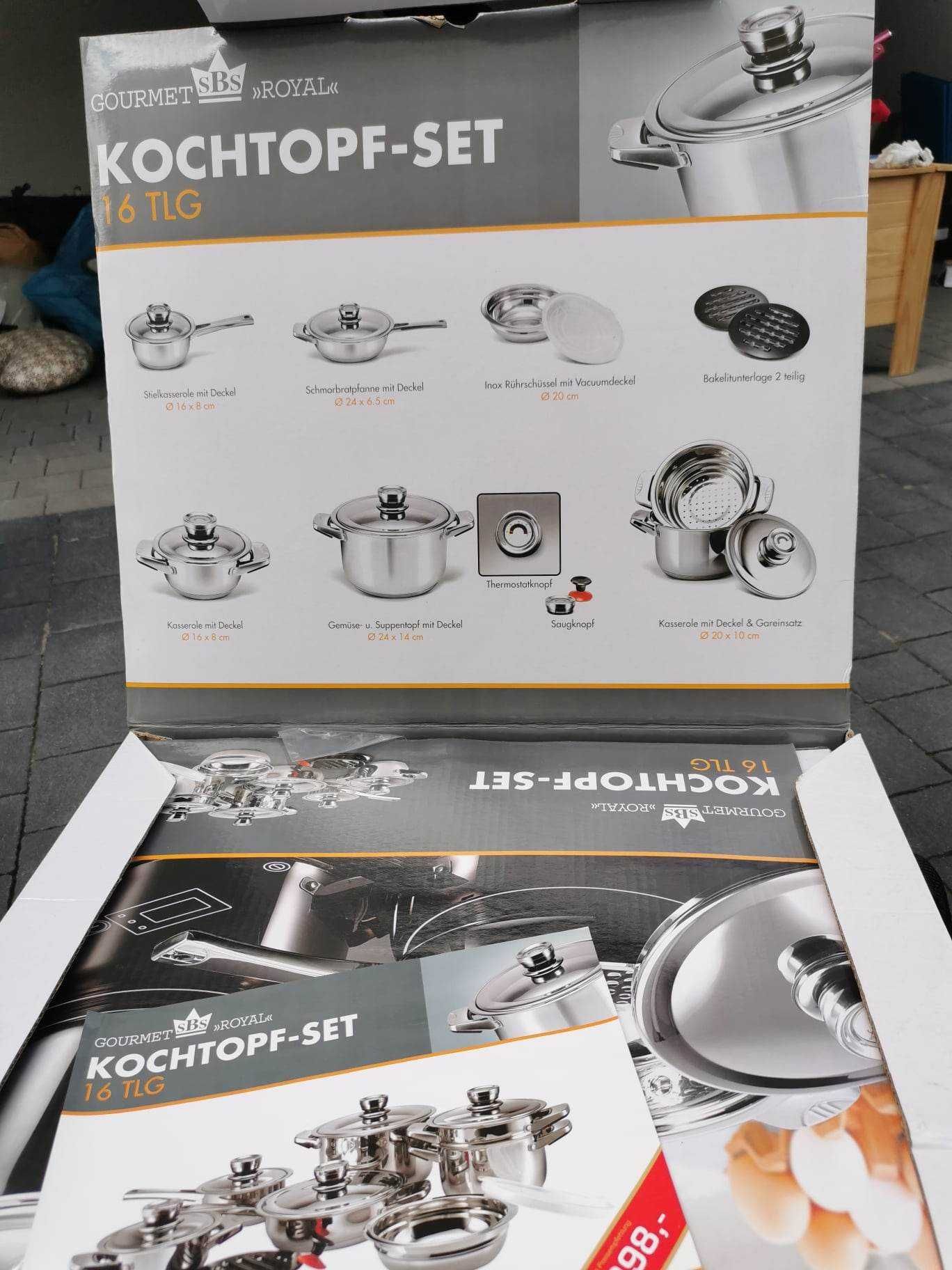 Srebrny komplet garnków KOCHTOPF-SET