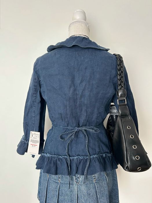 Casaco de linho azul Zara