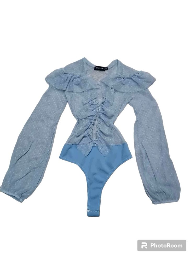 Niebieskie body baby blue XS 34 prettylittlething coquette