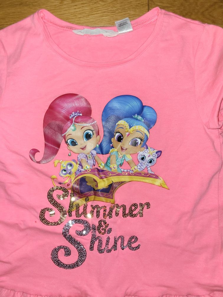 Sukienka Sukieneczka H&M Shimmer & Shine 122/128 neonowa