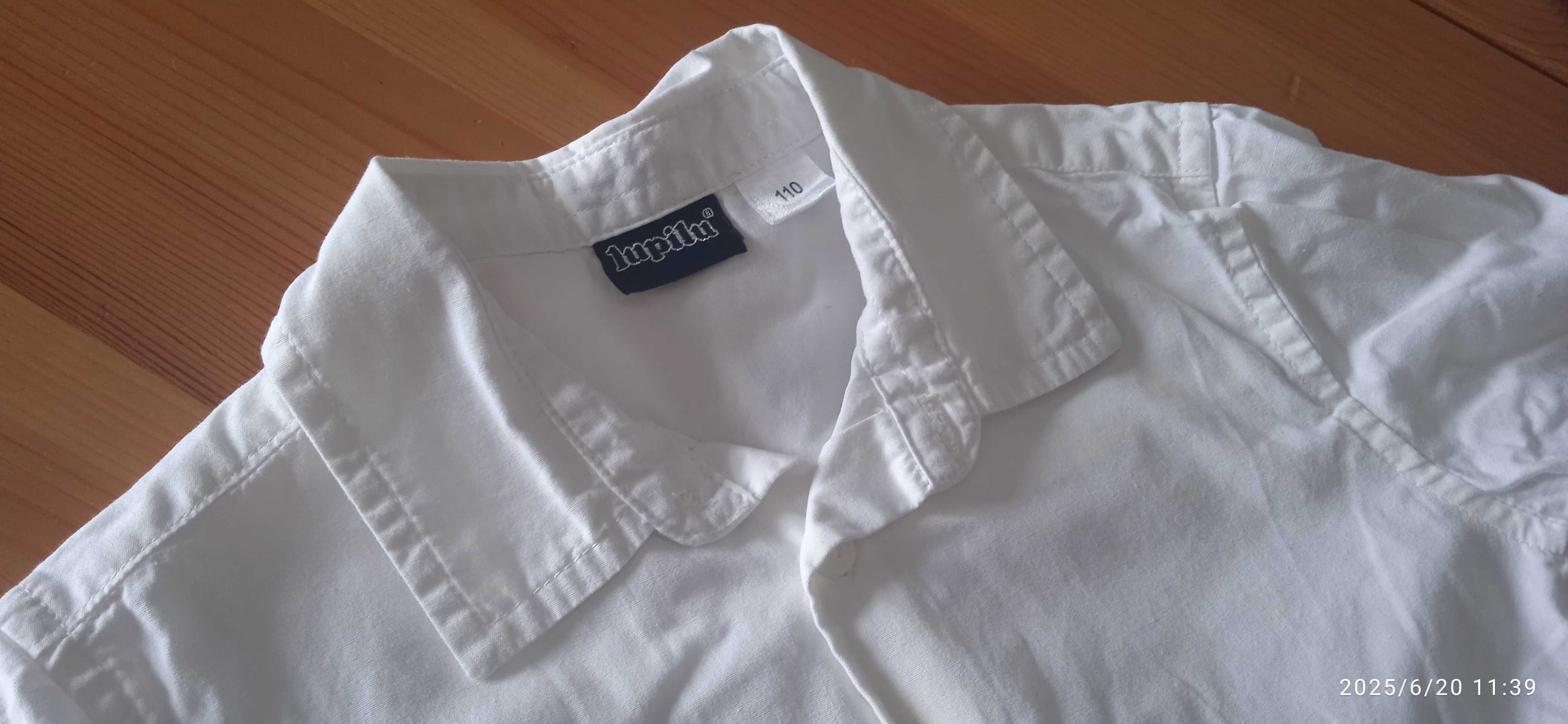 Biała koszula 110 dla chlopca