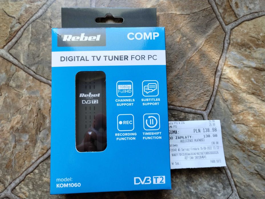 TV Tuner DVB-T2, DVB-C USB do komputera