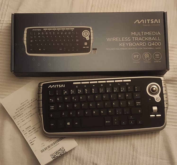 Teclado multimedia com bola sem fios