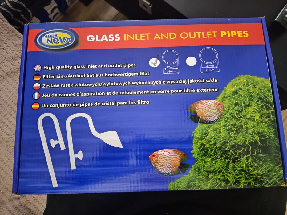 Zestaw szklanych rurek wlot/wylot Aqua Nova 12/16