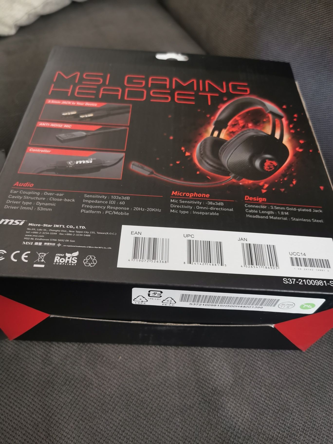 Słuchawki gaming MSI S37 2100...SH5