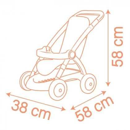 Коляска для ляльки Smoby 7600254024 "Теракотова пудра. Прогулянка"