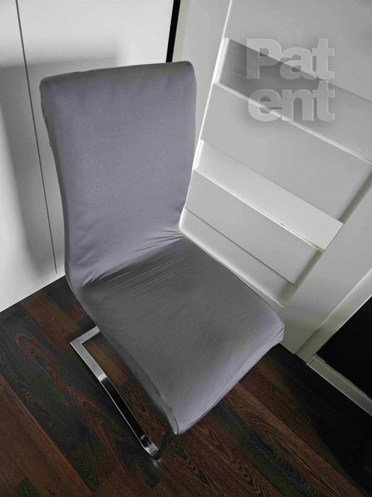 Pokrowce na krzesła uniwersalne elastyczne 4 sztuki szare komplet