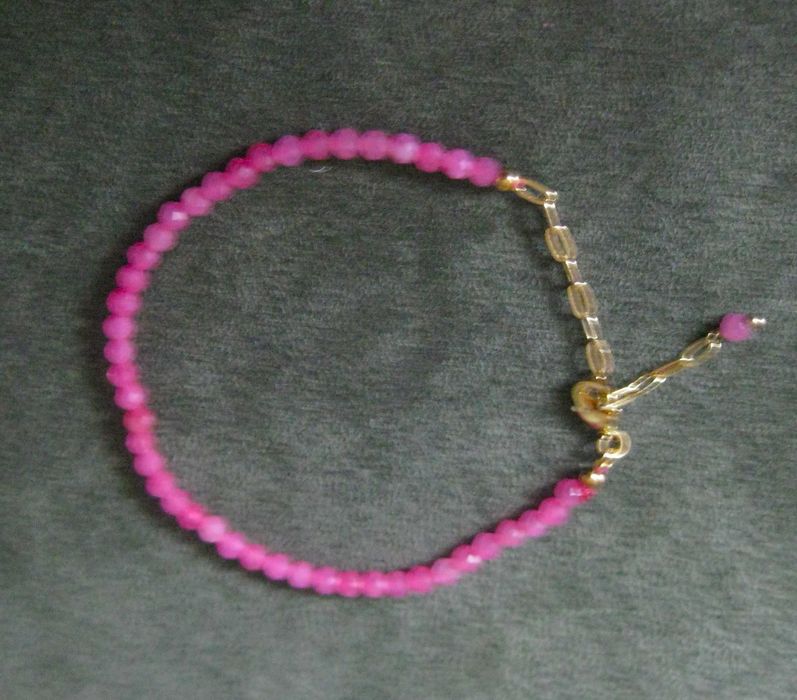 Pulseira de Rubi Facetado (criado em Laboratório) NOVO