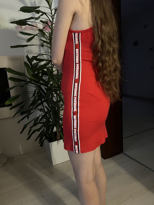 Bershka czerwona sukienka Mini obcisła Na Ramiączkach r. S