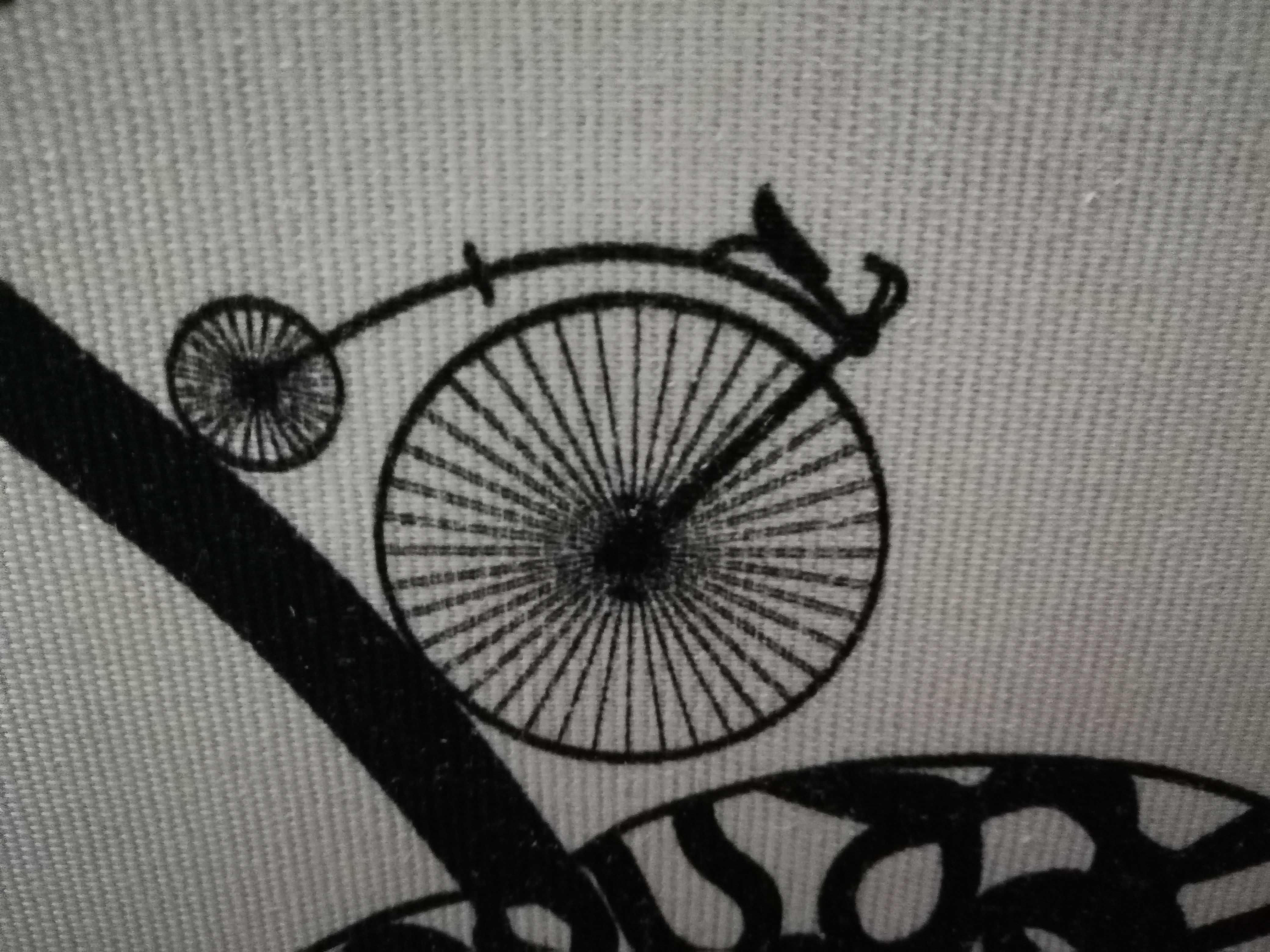 Obraz grafika 50x60 cm abstrakcja bicykle liście czarno-biały