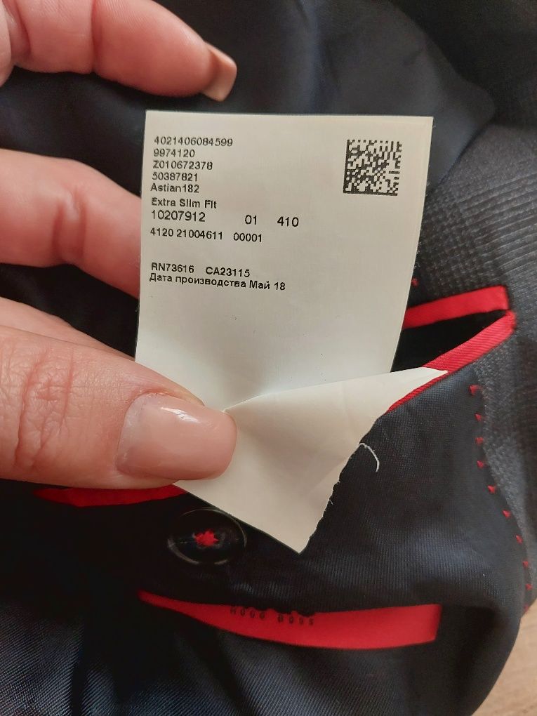 Marynarka Hugo Boss Wełniana marynarka w kratkę Marynarka Virgin wool