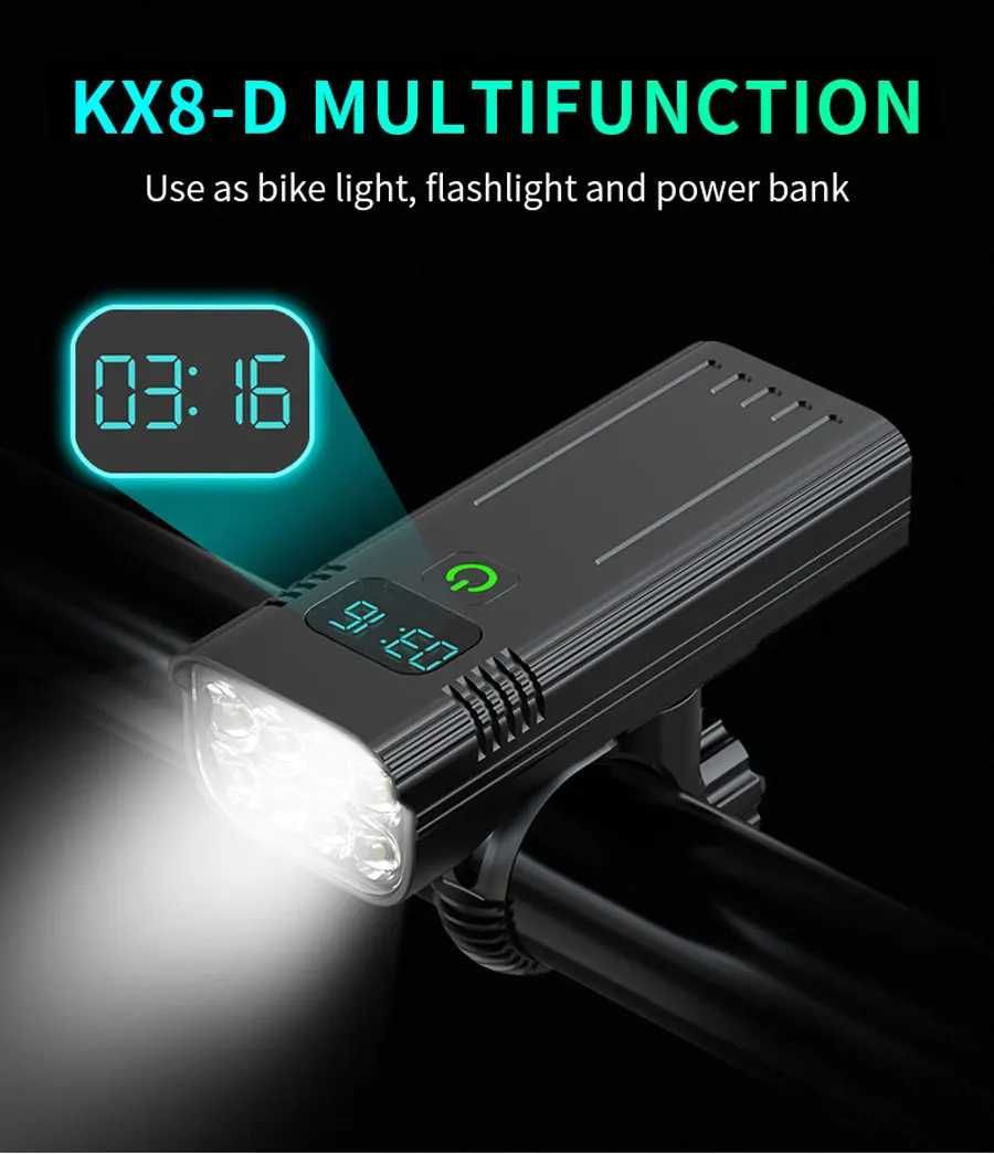 Lampa rowerowa NEWBOLER 4800 Lumen USB-C  10000mAh powerbank