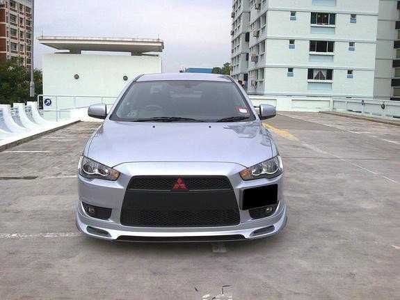 Юбка перед Mitsubishi Lancer X накладка на задний бампер лансер 10