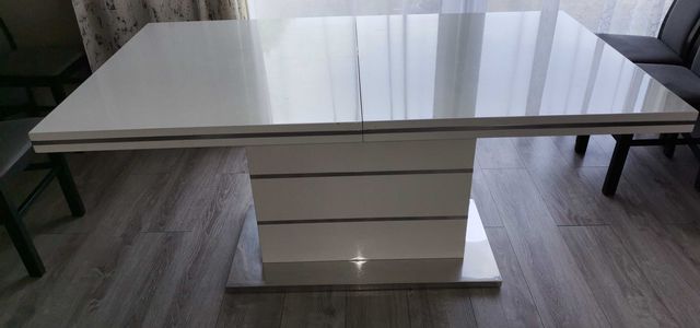 Stół lakierowany biały 160x90