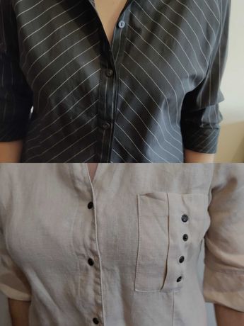 Camisa de linho e camisa de algodão meia manga