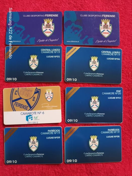Cartões de sócio clube futebol