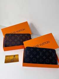 Portfel skórzany Louis Vuitton monogram skóra naturalna duży LV