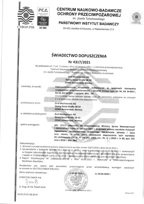 okno przeciwpożarowe oddymiające