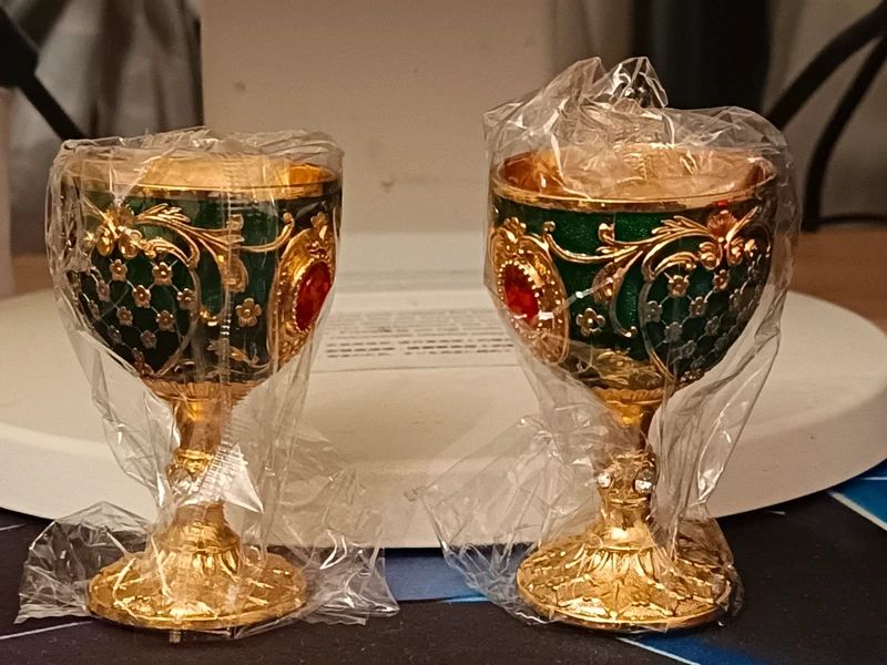 Zestaw 2 sztuk Kielichów do jajek w Stylu Średniowiecznym