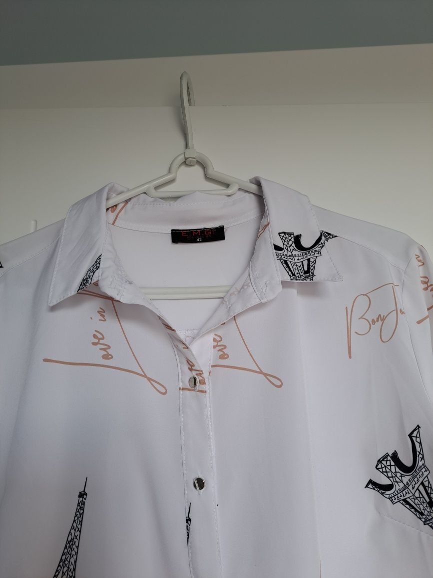 Elegancka bluzka biała Paryż wizytowa koszula