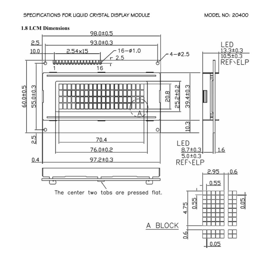 LCD дисплей 2004 для ардуіно CDM-20400