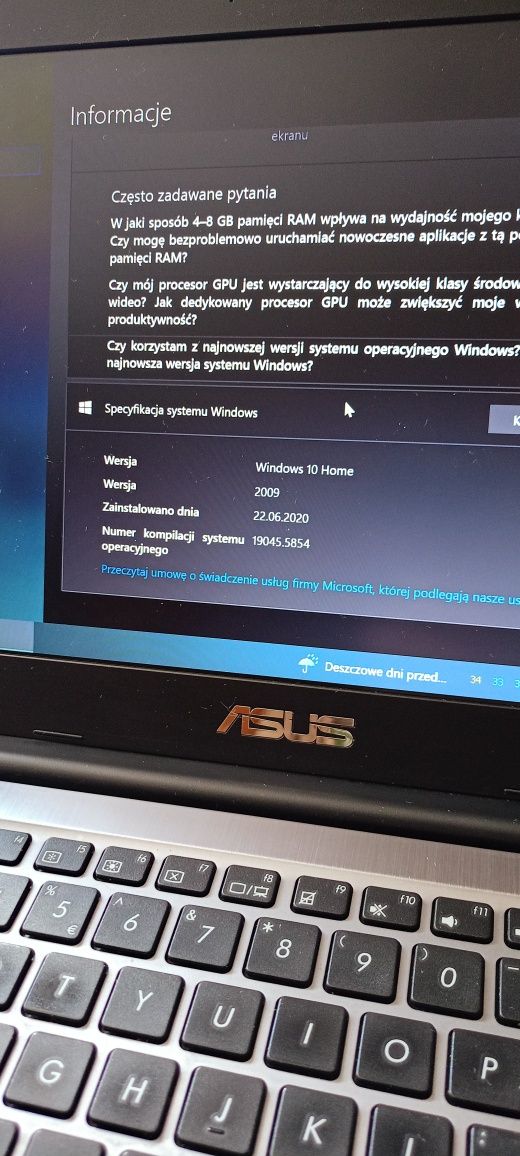 Asus r416s Intel 4core 2,4ghz dysk  128gb emmc szybki do internetu