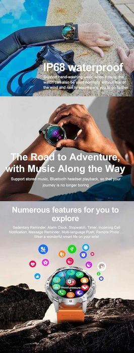Smartwatch K65 do połączeń Bluetooth Ekran AMOLED