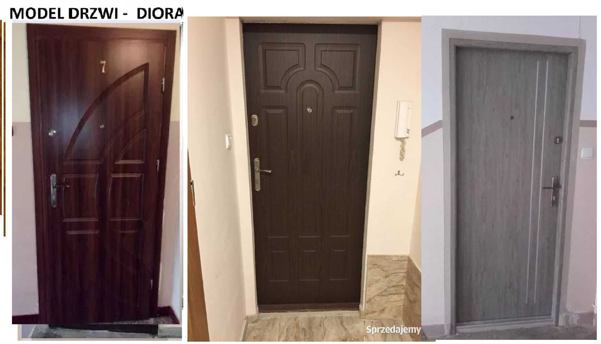 WEWNĄTRZKLATKOWE drzwi wejściowe do mieszania z Montażem- zewnętrzne