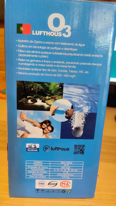 Máquina Purificadora e Regeneradora de Ar e Água com Ozono