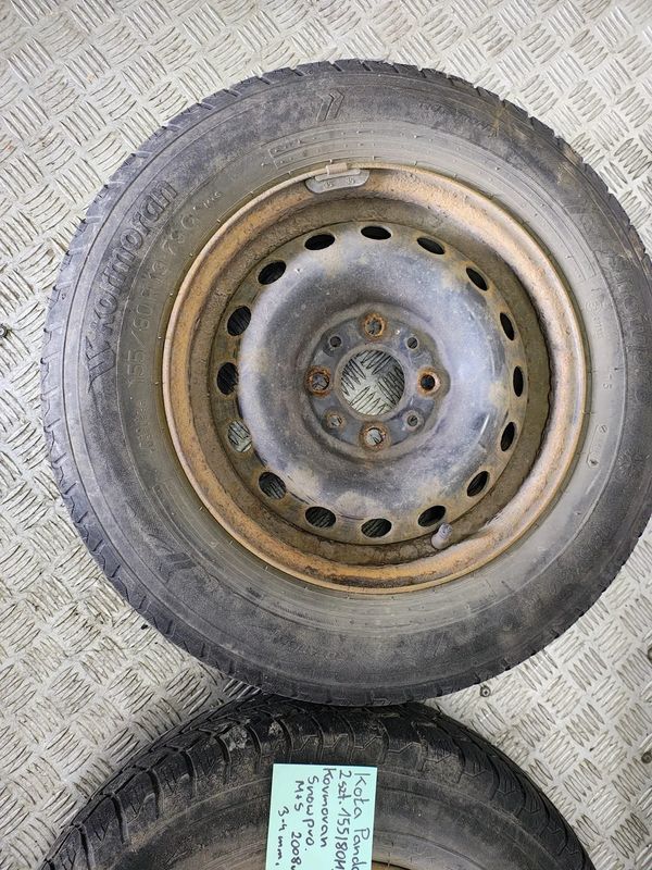 koła 2szt panda 155/80 R13 M+S 3-4mm 2008r