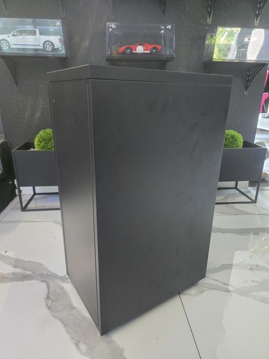 IKEA HELMER komoda na kółkach 28×69 cm | czarna szafka biurowa